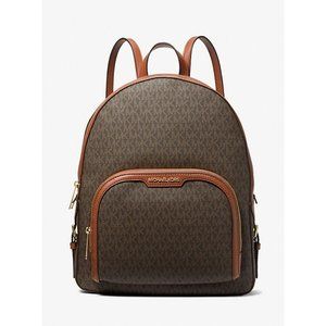 New Michael Kors Jaycee Large Logo Backpack Brown